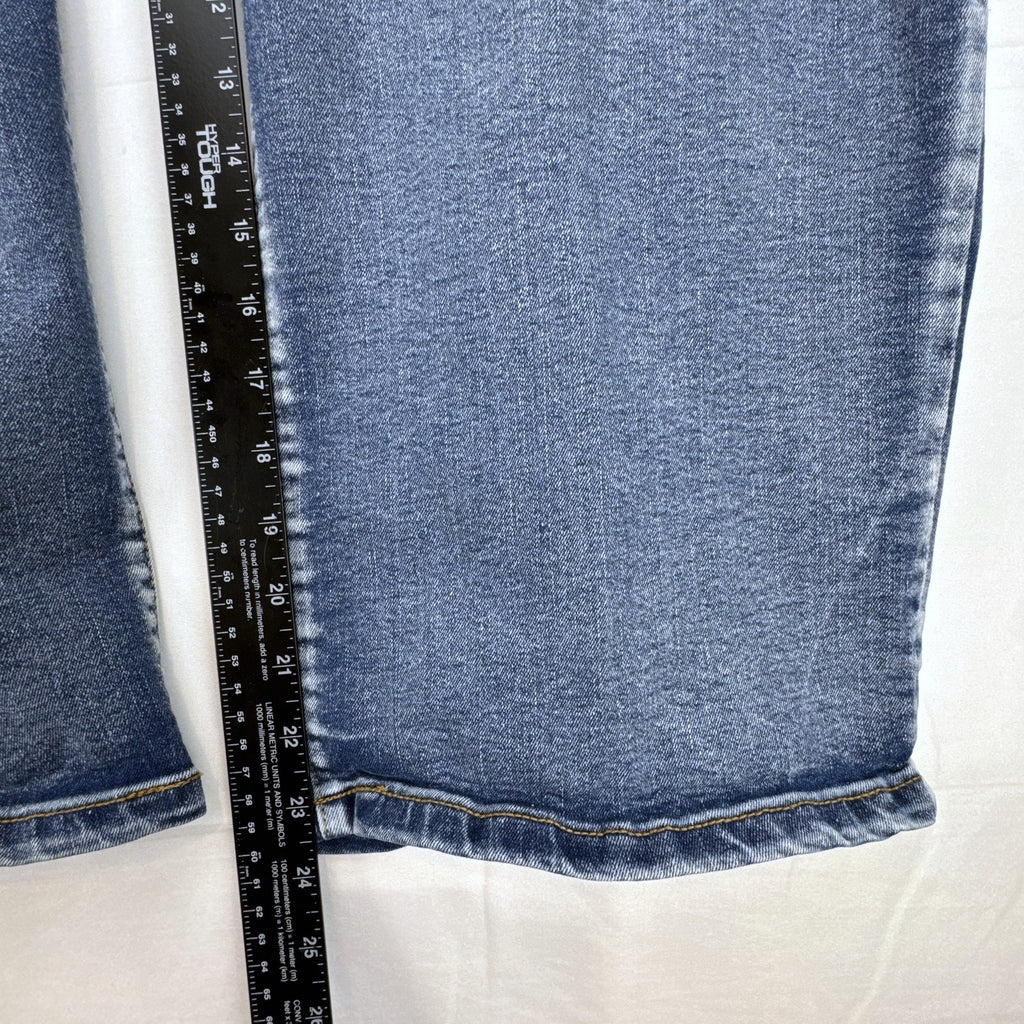 Lane Bryant plus size 24 medium wash distressed cropped blue denim jeans