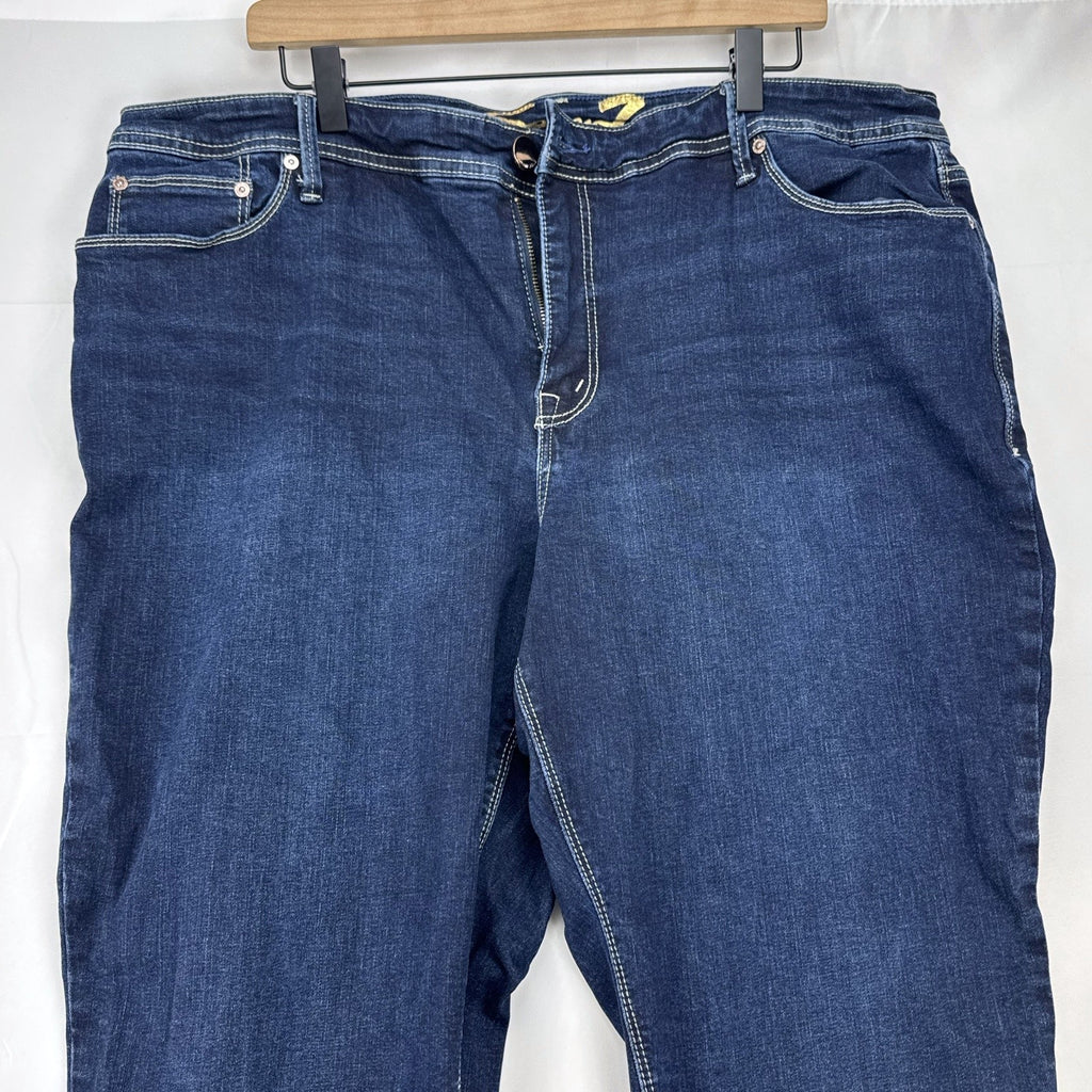 Seven7 women's plus size 22 dark wash stretch bootcut jeans with embroidered back pockets