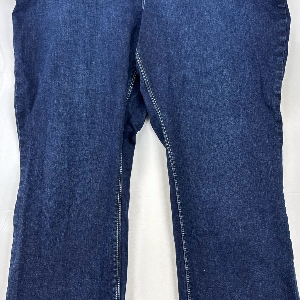 Seven7 women's plus size 22 dark wash stretch bootcut jeans with embroidered back pockets