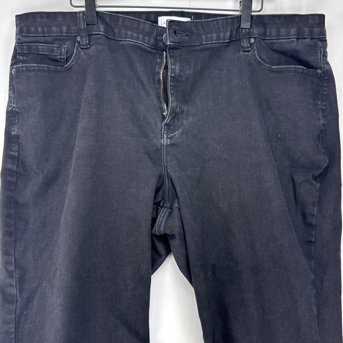 Lane Bryant women's plus size 24 straight leg black stretch denim jeans
