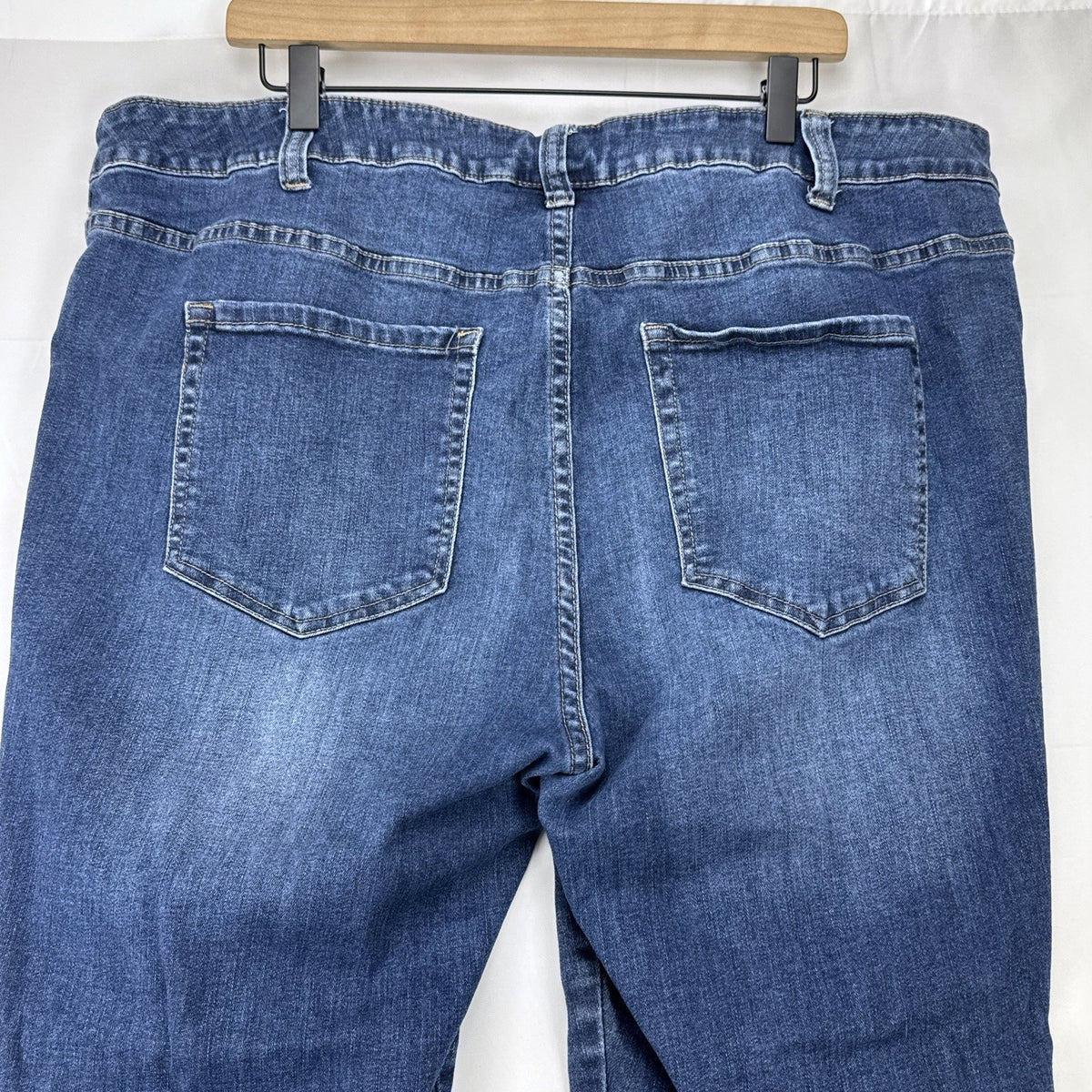 Lane Bryant Venezia plus size 20 medium wash ankle jeans with floral sequin embroidery.