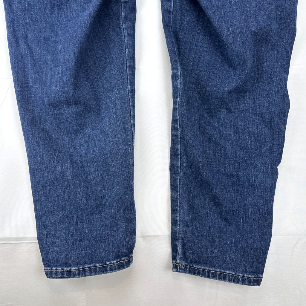 Lane Bryant Venezia plus size 20 medium wash ankle jeans with floral sequin embroidery.