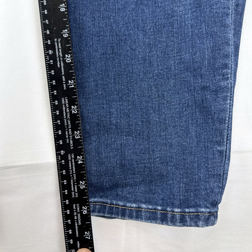 Lane Bryant Venezia plus size 20 medium wash ankle jeans with floral sequin embroidery.
