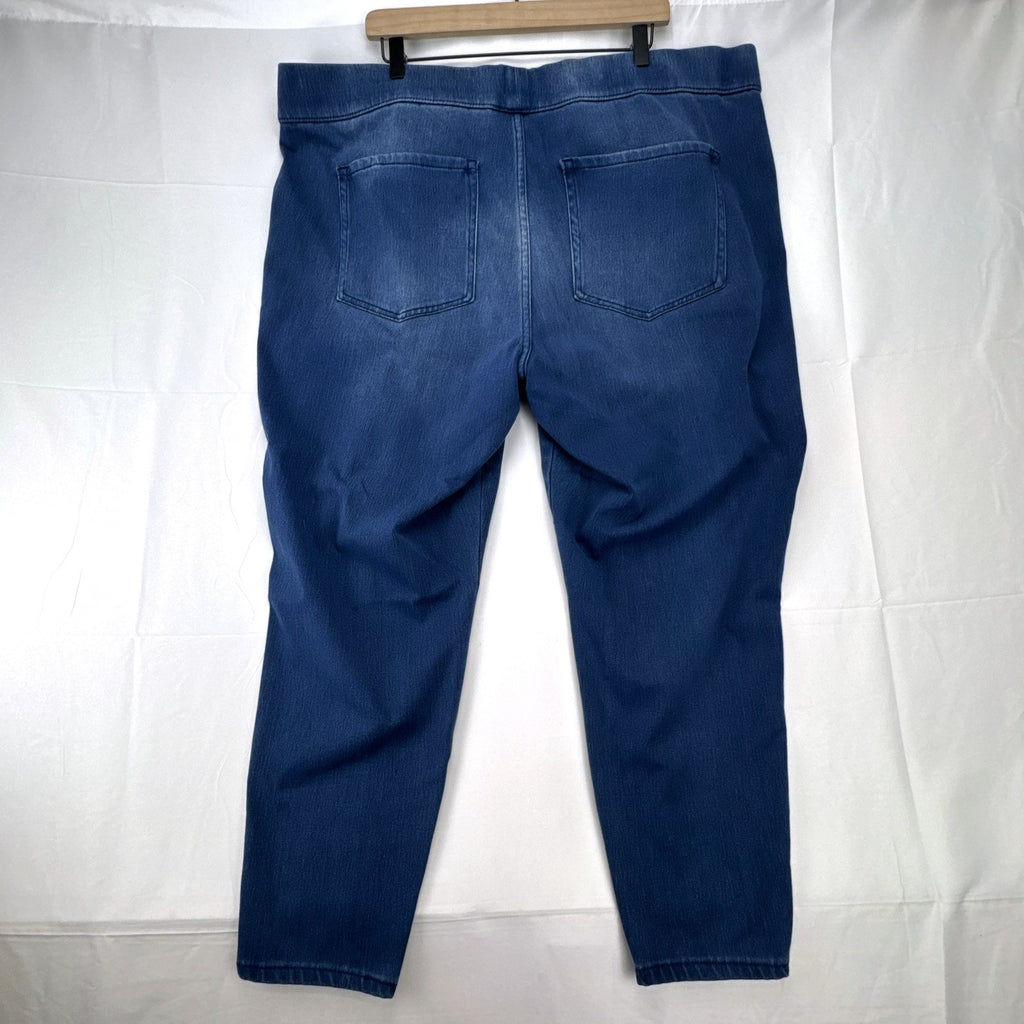 Unbranded women's plus size 3XL stretch denim pull-on jeggings in medium blue wash with elastic waist