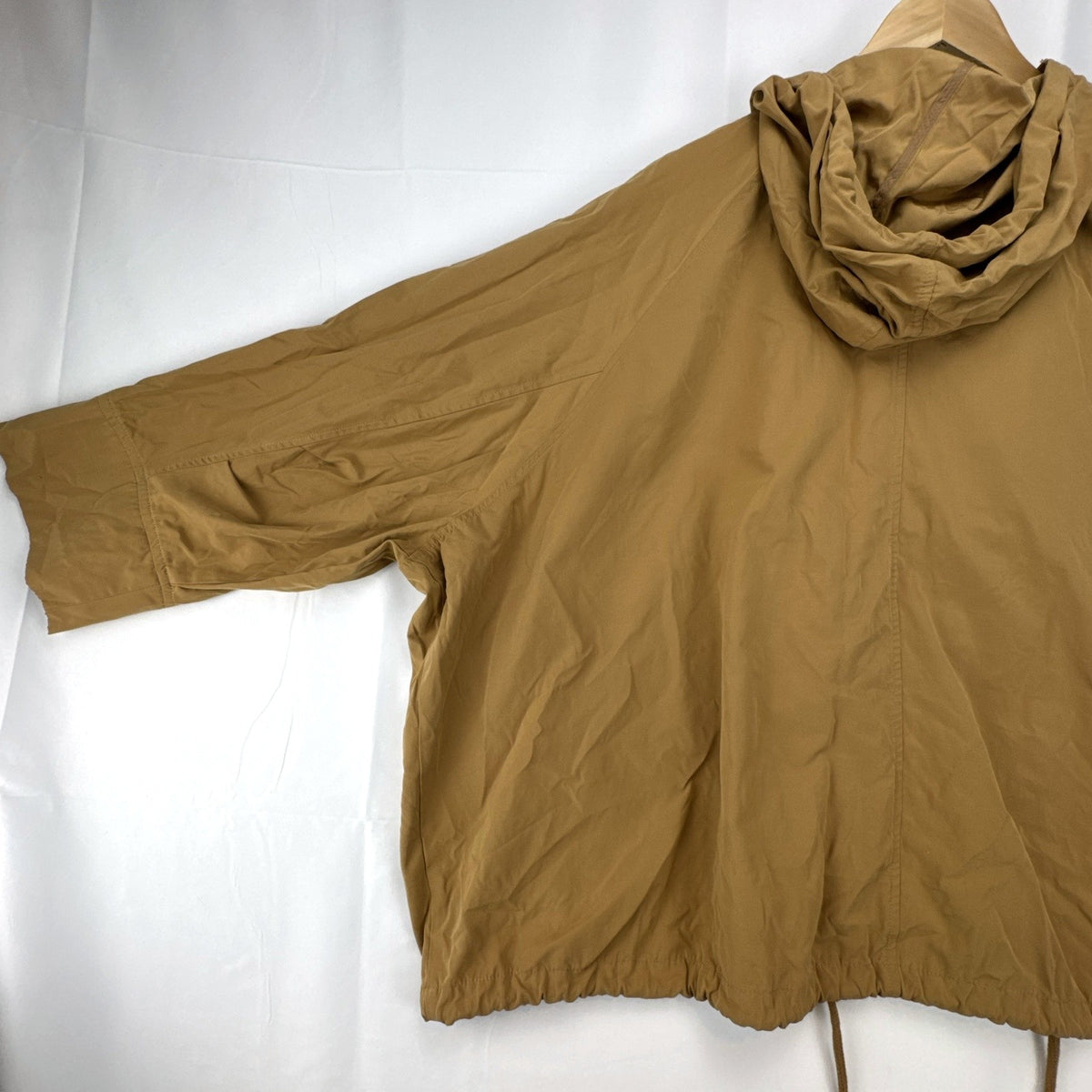 Lane Bryant plus size 22/24 lightweight hooded anorak jacket in tan with snap closure