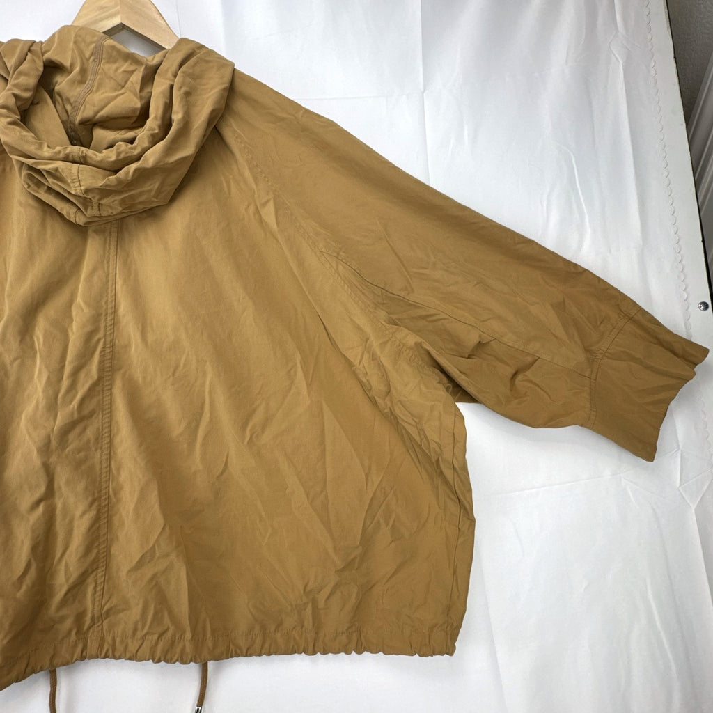 Lane Bryant plus size 22/24 lightweight hooded anorak jacket in tan with snap closure