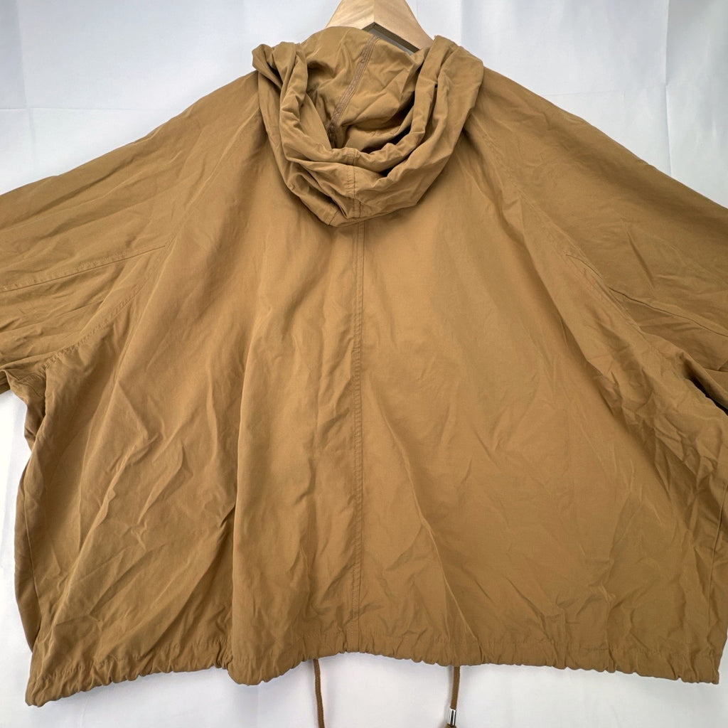 Lane Bryant plus size 22/24 lightweight hooded anorak jacket in tan with snap closure
