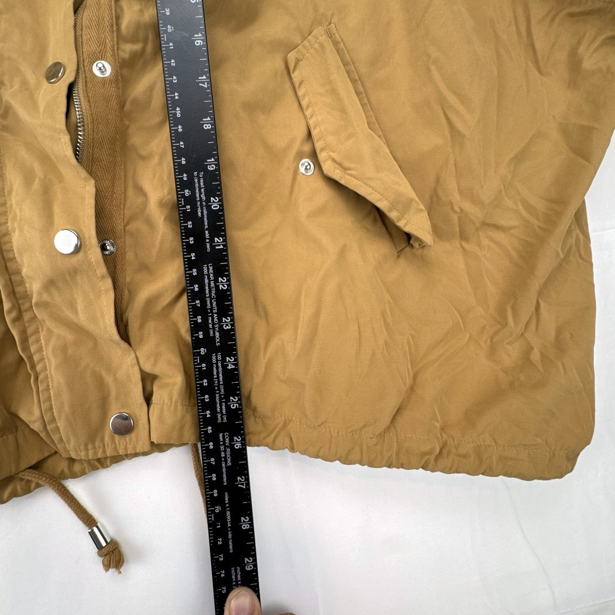 Lane Bryant plus size 22/24 lightweight hooded anorak jacket in tan with snap closure