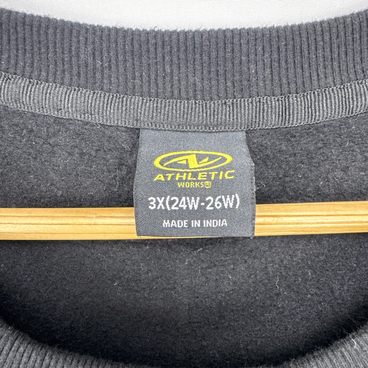 Women's plus size 3X Athletic Works black crewneck fleece sweatshirt with SEKI graphic print.