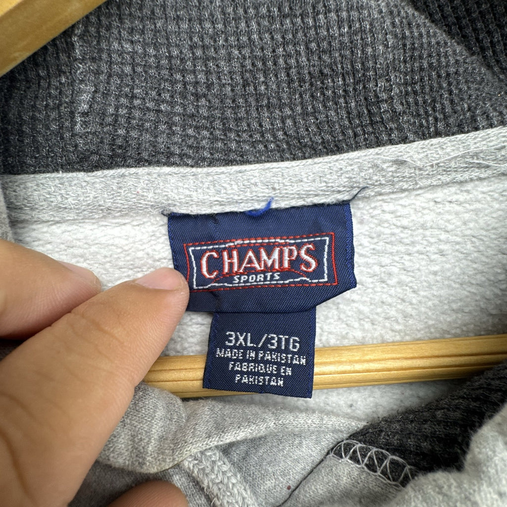 Champs Sports men's heather gray thermal-lined pullover fleece hoodie in size 3XL.