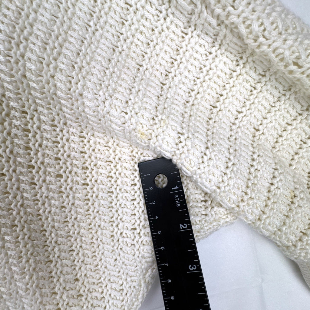 Lane Bryant ivory open-knit cocoon cardigan sweater with shawl collar and dolman sleeves in size M/L.