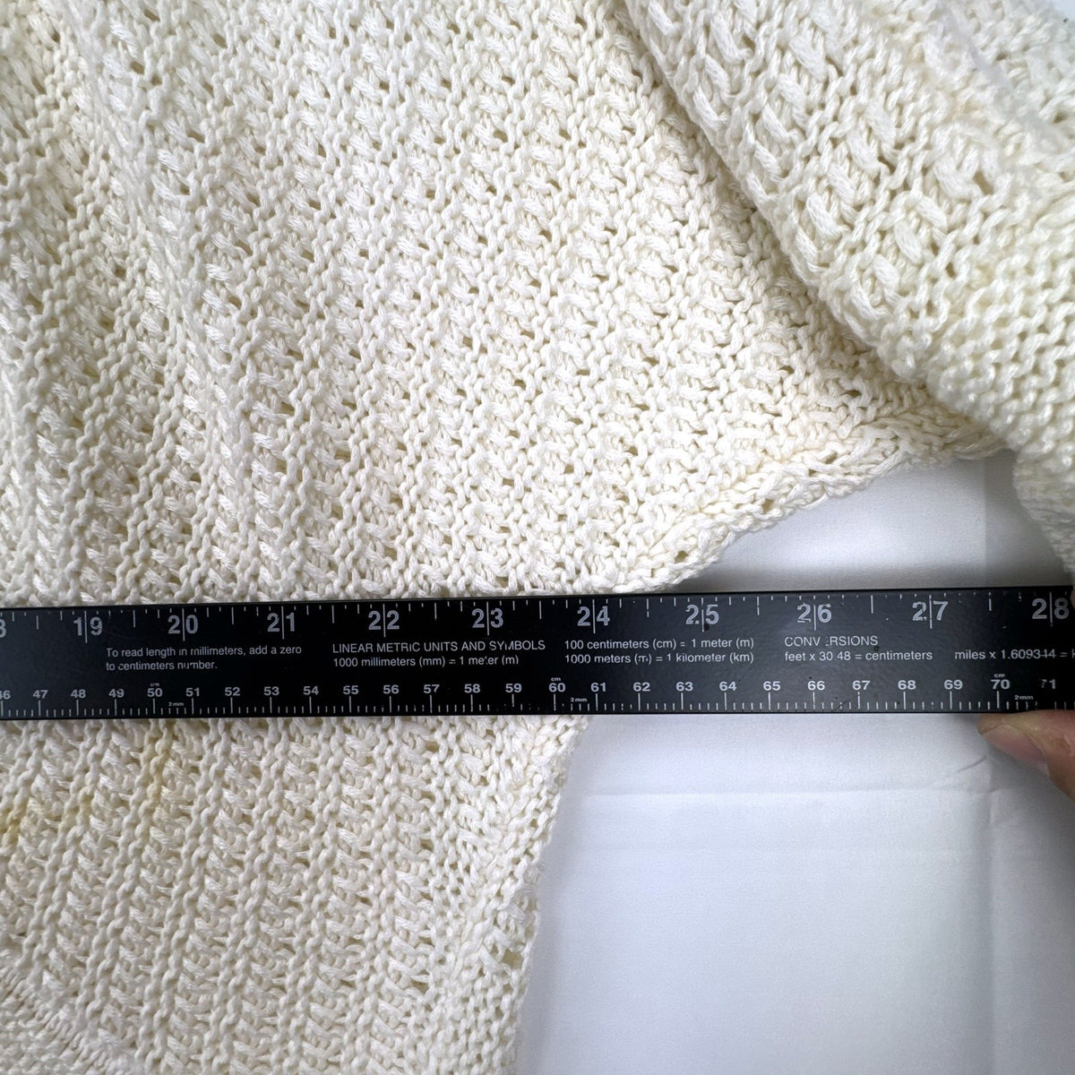 Lane Bryant ivory open-knit cocoon cardigan sweater with shawl collar and dolman sleeves in size M/L.