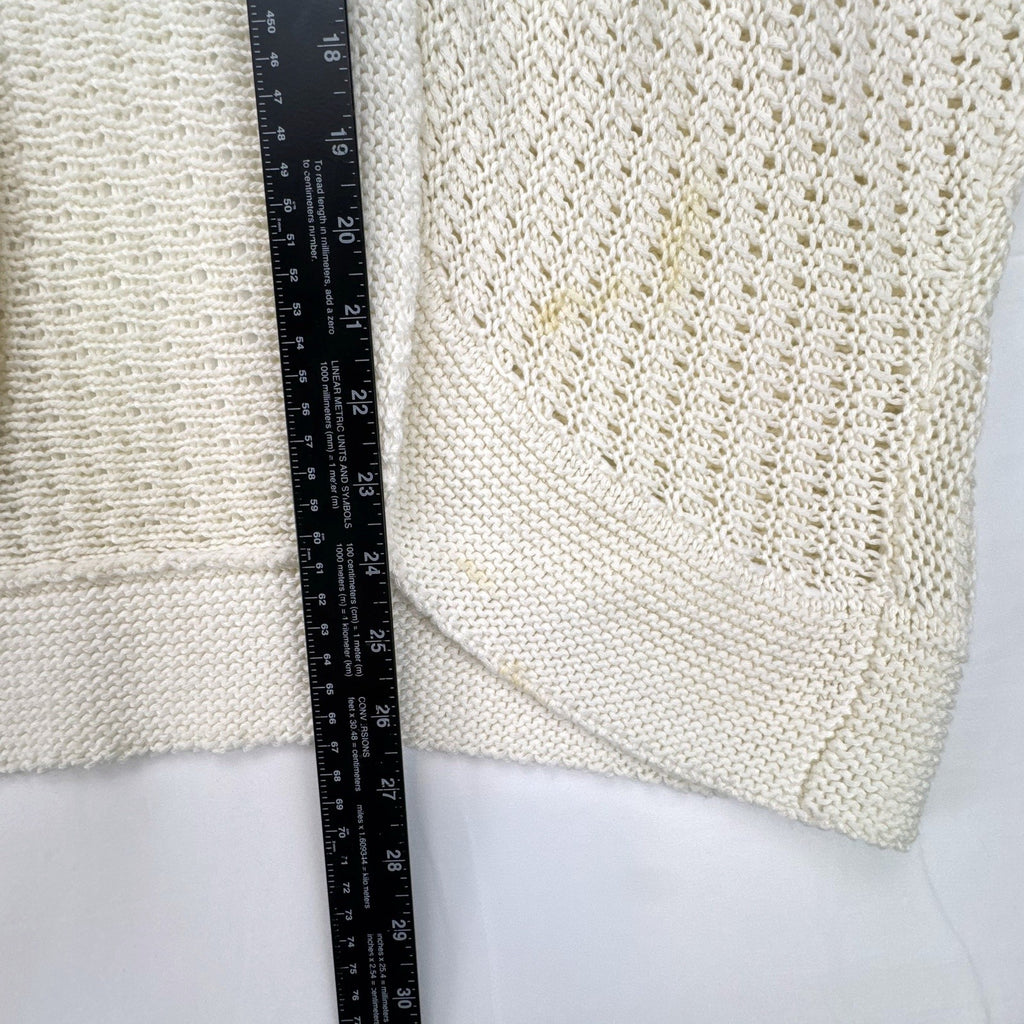 Lane Bryant ivory open-knit cocoon cardigan sweater with shawl collar and dolman sleeves in size M/L.