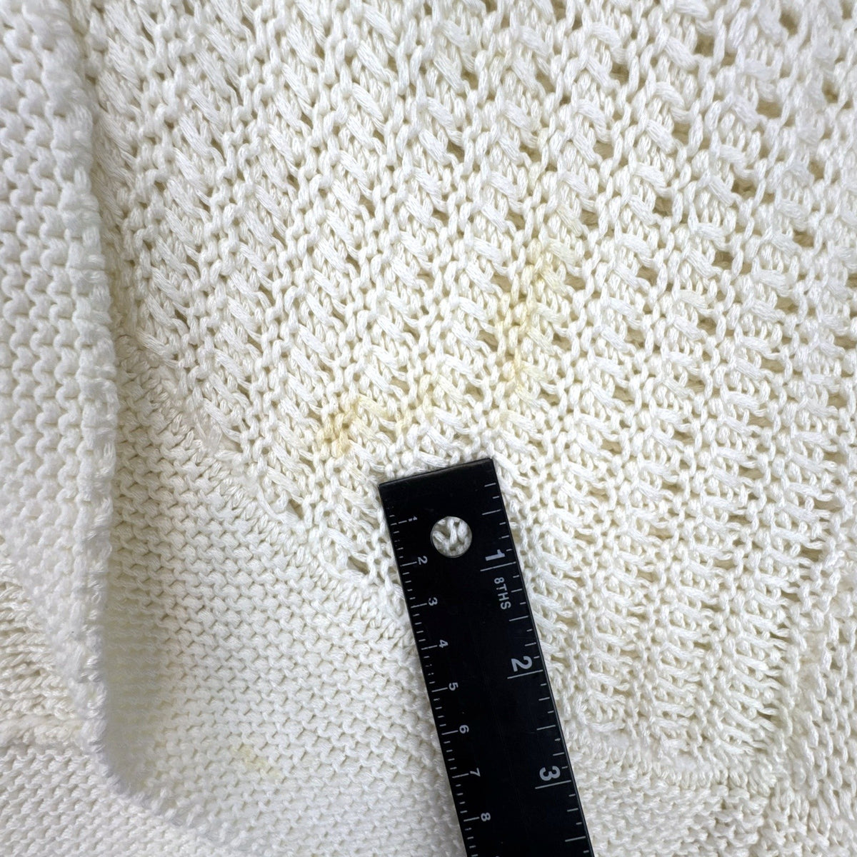 Lane Bryant ivory open-knit cocoon cardigan sweater with shawl collar and dolman sleeves in size M/L.