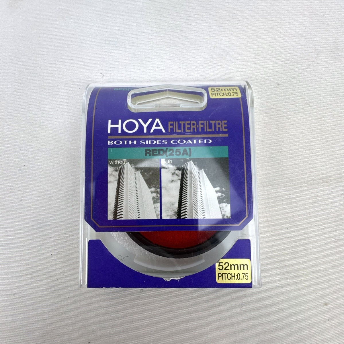 Hoya 52mm Red 25A coated camera lens filter in original plastic case