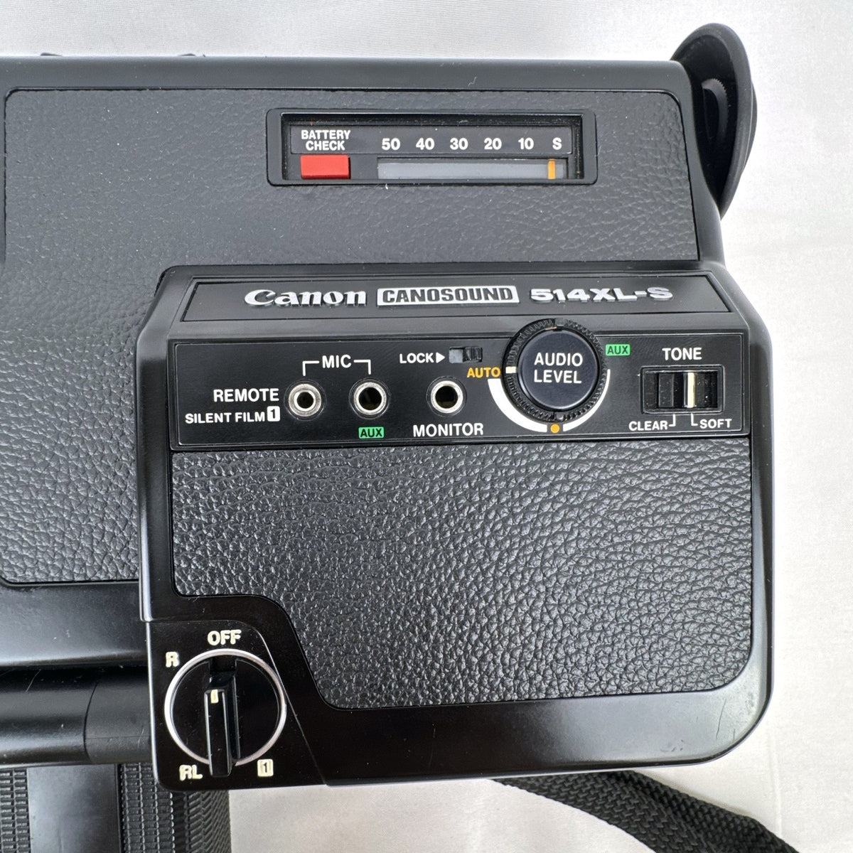 Canon Canosound 514XL-S Super 8 movie camera with zoom lens and black leatherette finish
