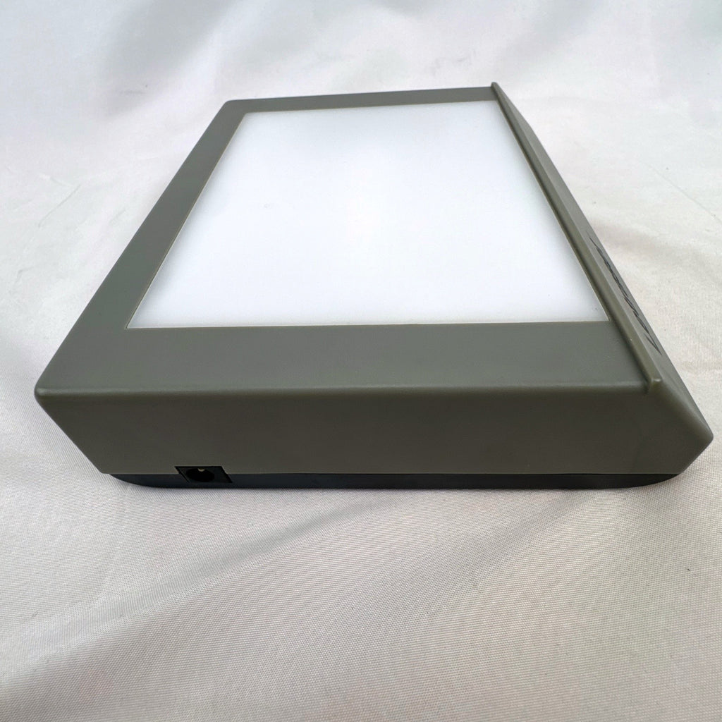 Letraset RotoVision portable gray desktop light box and slide viewer with fold-out stand