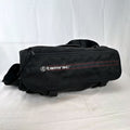 Tamrac black ballistic nylon padded camera shoulder bag with red accent stripe