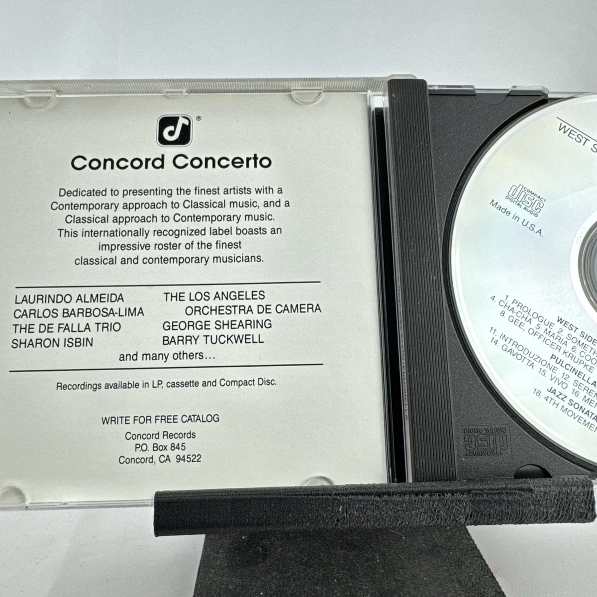 The Falla Guitar Trio West Side Story and Pulcinella 1989 Concord Concerto CD album in jewel case