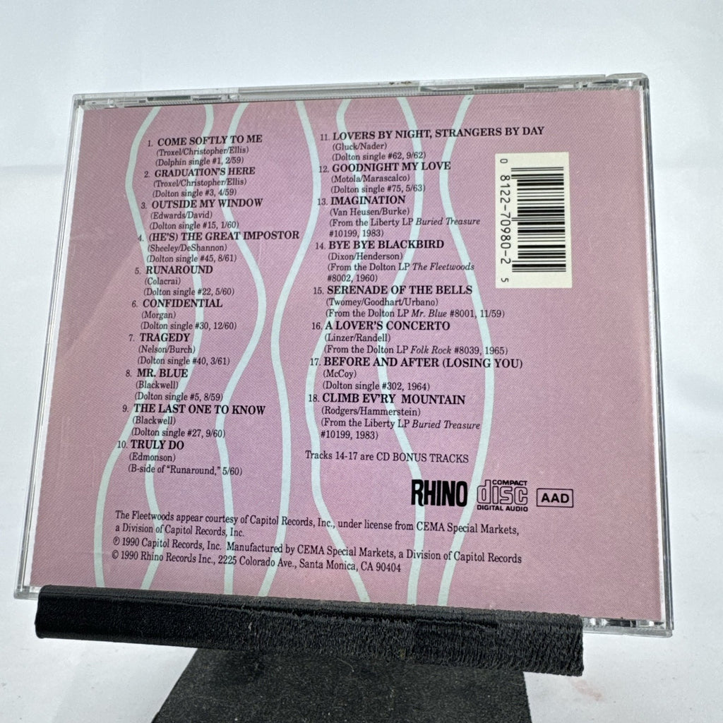 The Fleetwoods The Best of The Fleetwoods CD jewel case and booklet by Rhino Records