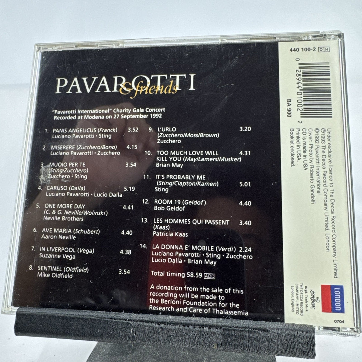 Pavarotti & Friends 1993 US release CD album on London Records in original jewel case