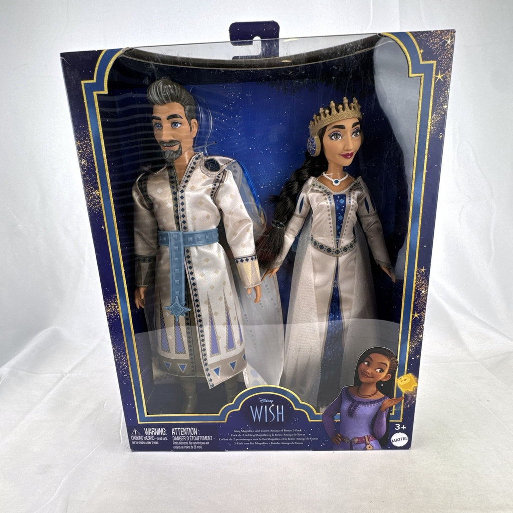 Mattel Disney Wish 12-inch King Magnifico and Queen Amaya royal fashion dolls in original packaging