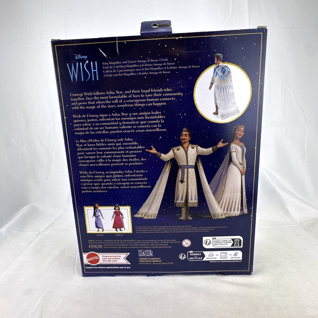 Mattel Disney Wish 12-inch King Magnifico and Queen Amaya royal fashion dolls in original packaging