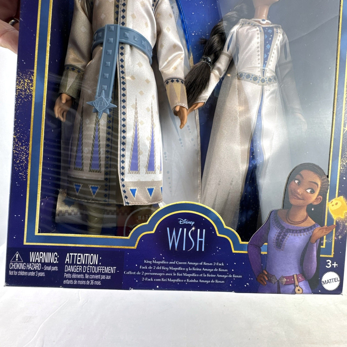 Mattel Disney Wish 12-inch King Magnifico and Queen Amaya royal fashion dolls in original packaging