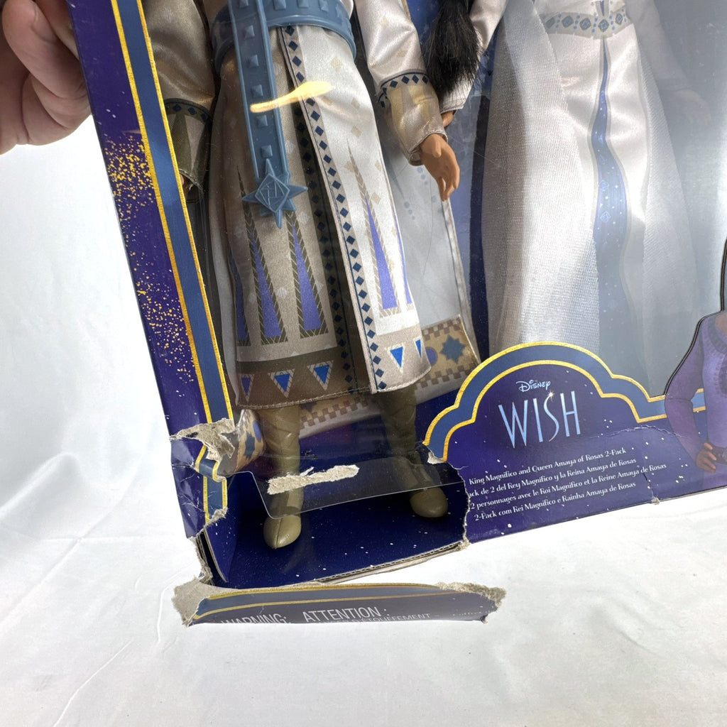 Mattel Disney Wish King Magnifico and Queen Amaya 12-inch royal fashion dolls in original packaging