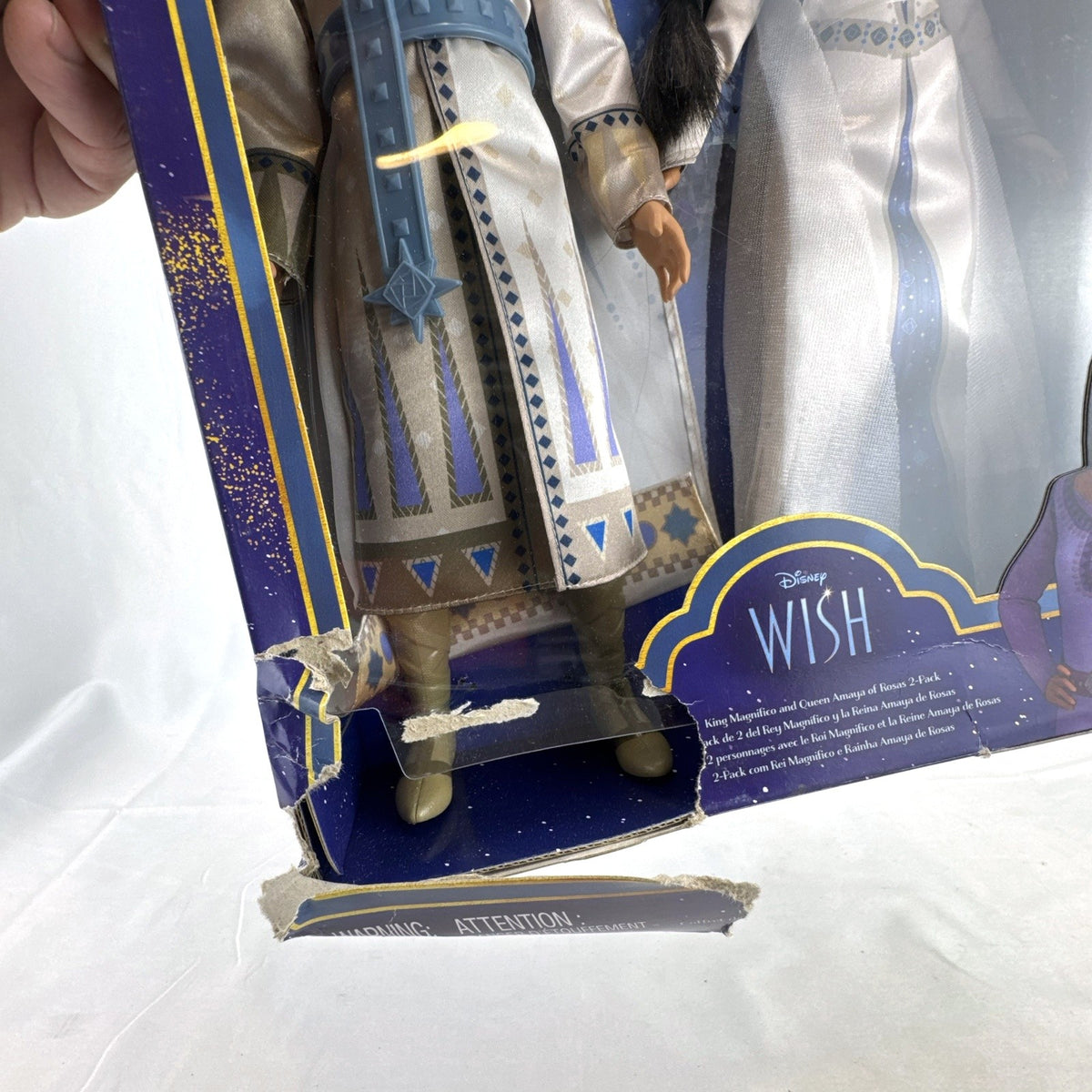 Mattel Disney Wish King Magnifico and Queen Amaya 12-inch royal fashion dolls in original packaging