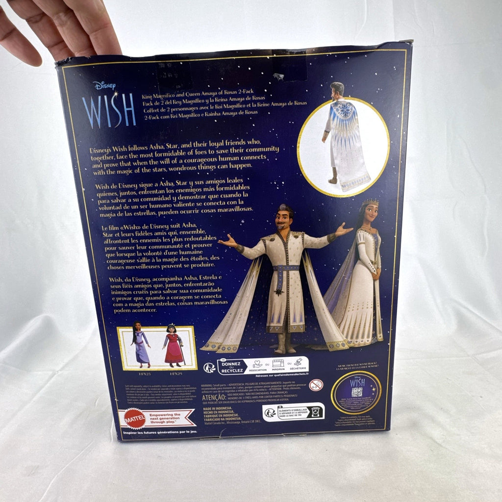 Mattel Disney Wish King Magnifico and Queen Amaya 12-inch royal fashion dolls in original packaging