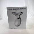 Gilukiyu ES-1081 cordless thermal face and neck massager in white with chrome accents