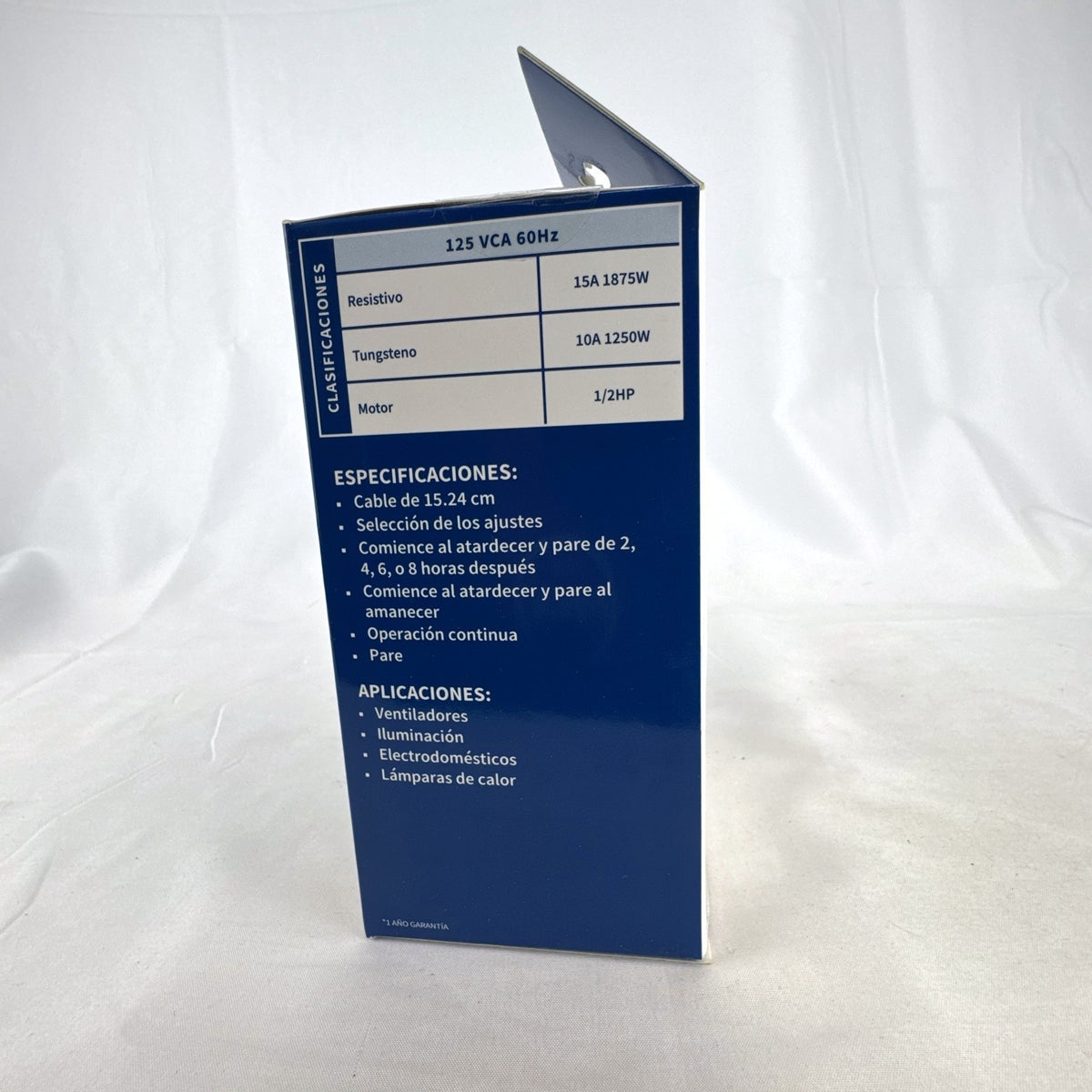 Tork 652B outdoor photocell timer with dual grounded outlets in sealed retail packaging