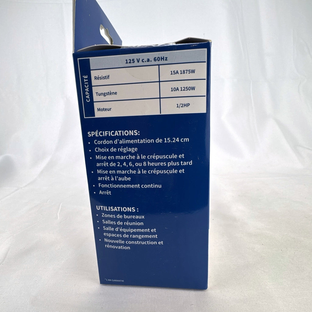 Tork 652B black outdoor plug-in photocell timer switch in original retail packaging