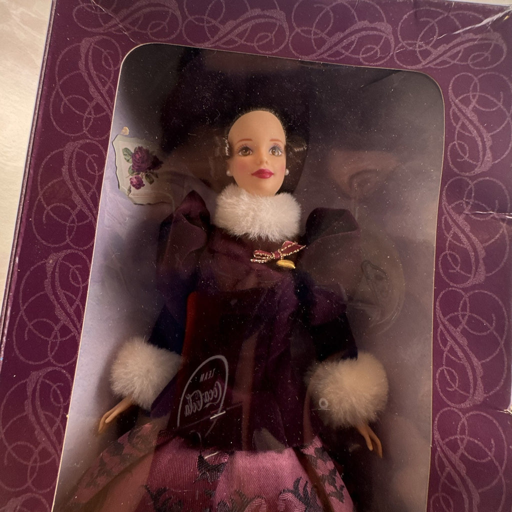 Mattel Holiday Traditions Barbie doll in original Hallmark Special Edition storybook box with plum velvet winter outfit