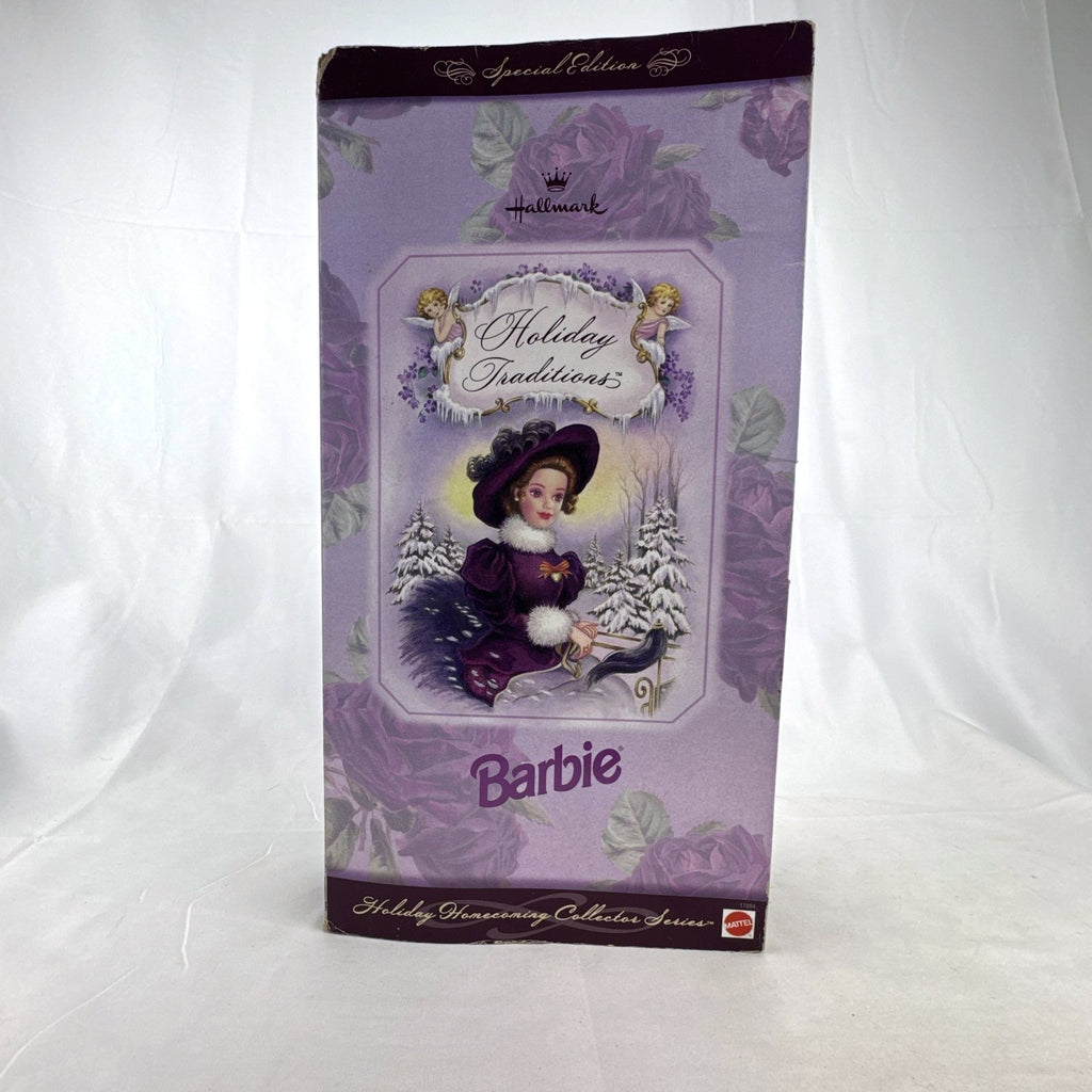 Mattel Holiday Traditions Barbie doll in original Hallmark Special Edition storybook box with plum velvet winter outfit