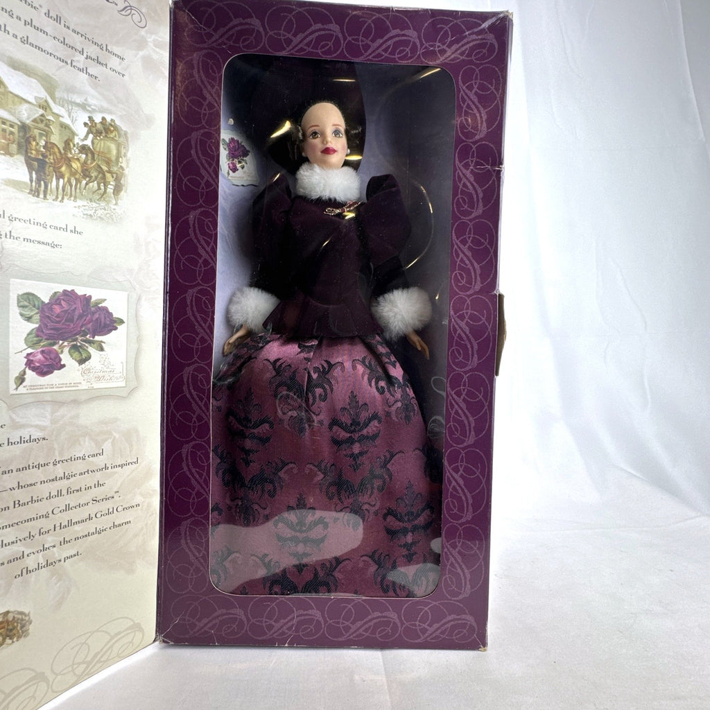 Mattel Holiday Traditions Barbie doll in original Hallmark Special Edition storybook box with plum velvet winter outfit