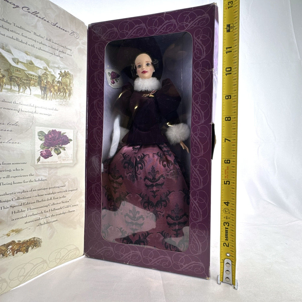 Mattel Holiday Traditions Barbie doll in original Hallmark Special Edition storybook box with plum velvet winter outfit