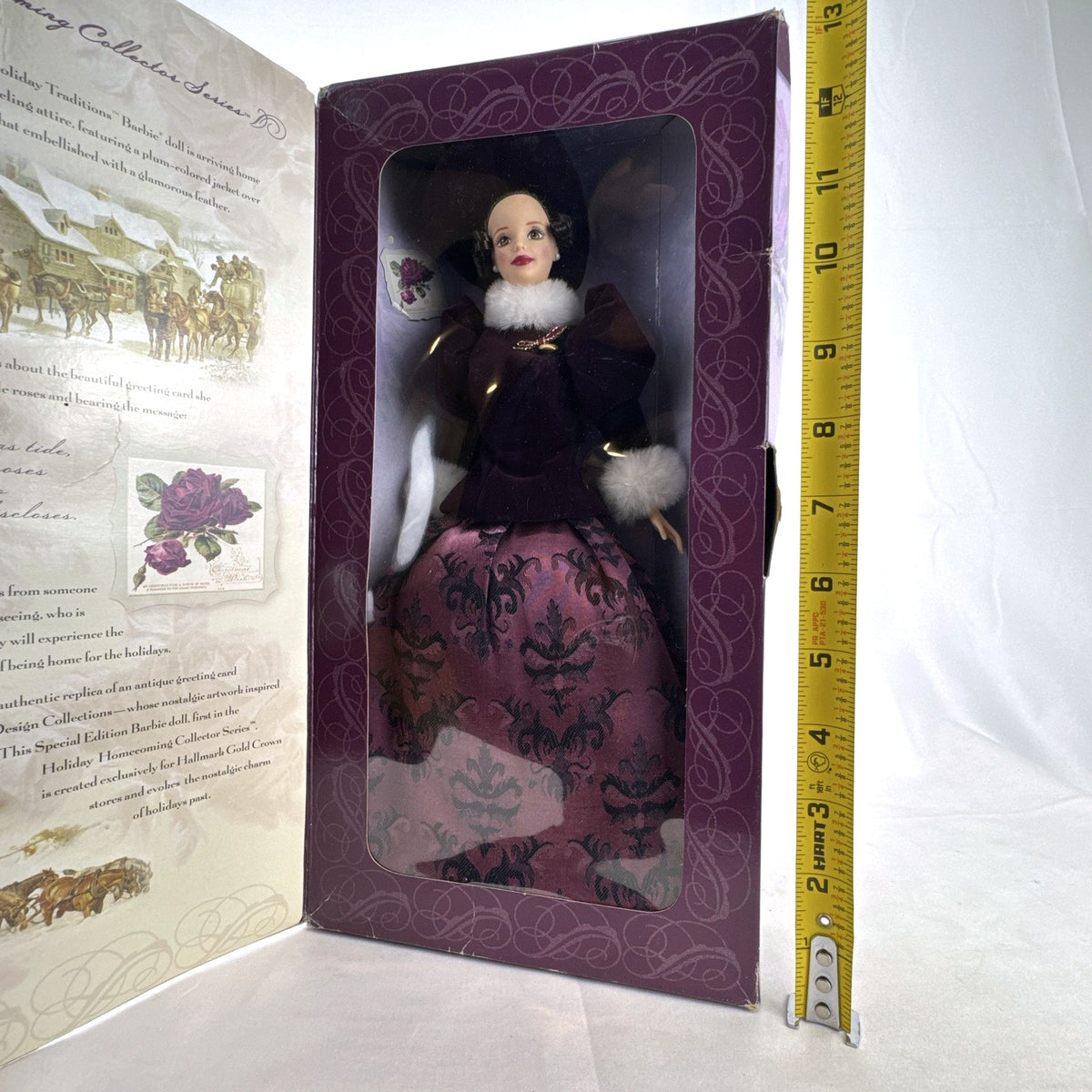 Mattel Holiday Traditions Barbie doll in original Hallmark Special Edition storybook box with plum velvet winter outfit