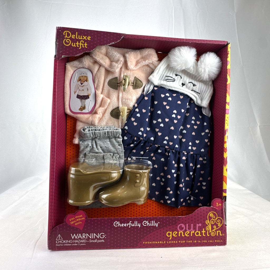 Our Generation Cheerfully Chilly 5-piece winter doll outfit in original box for 18-inch dolls