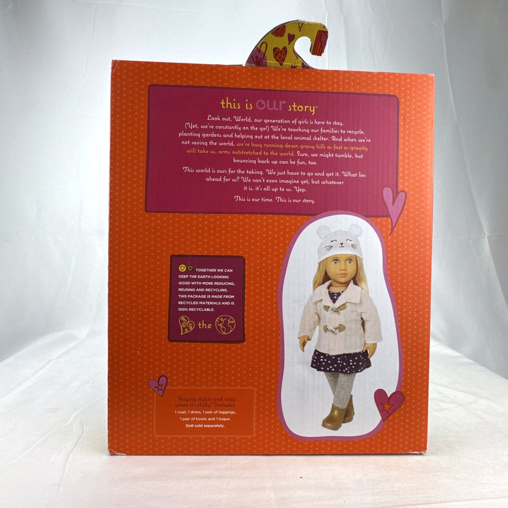 Our Generation Cheerfully Chilly 5-piece winter doll outfit in original box for 18-inch dolls