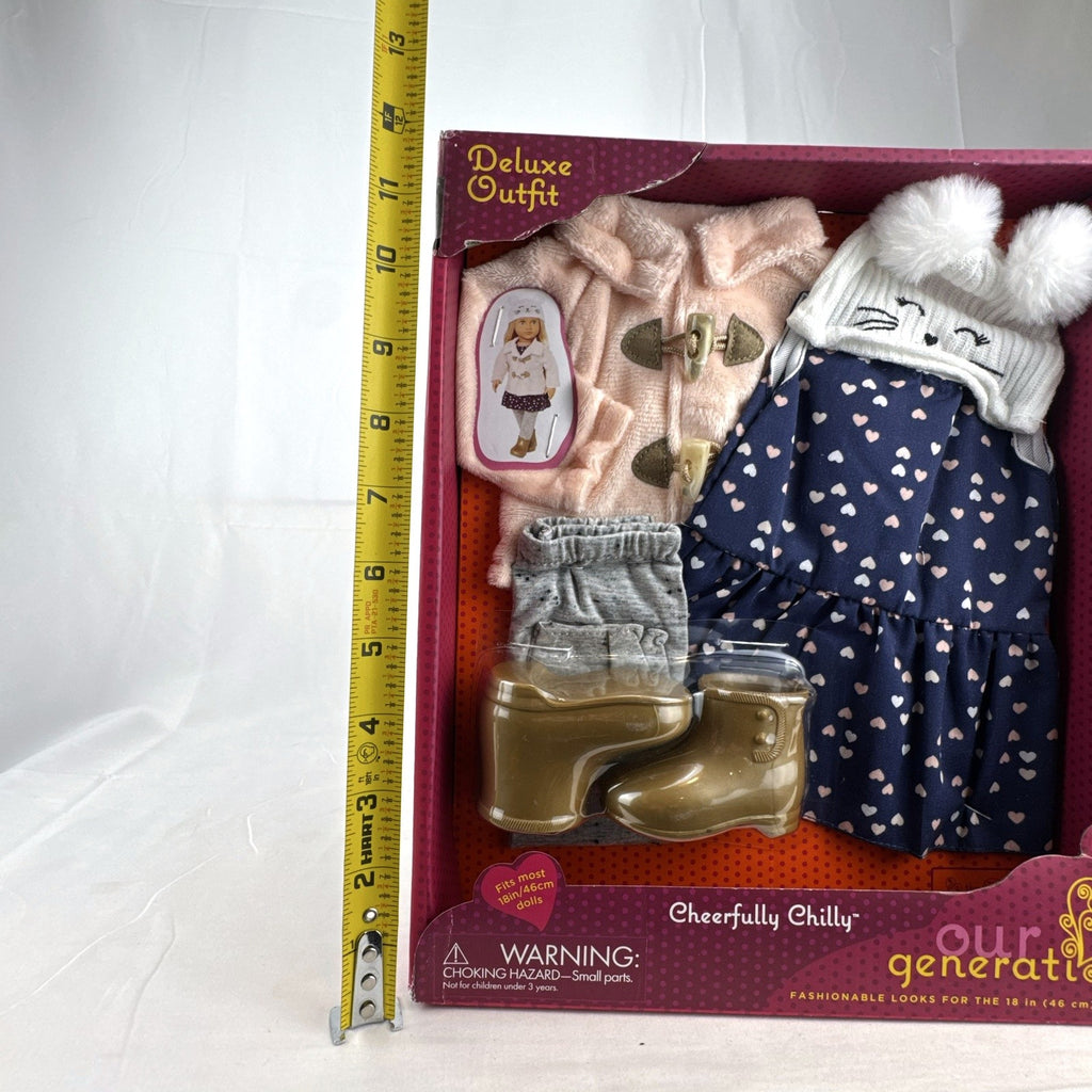 Our Generation Cheerfully Chilly 5-piece winter doll outfit in original box for 18-inch dolls