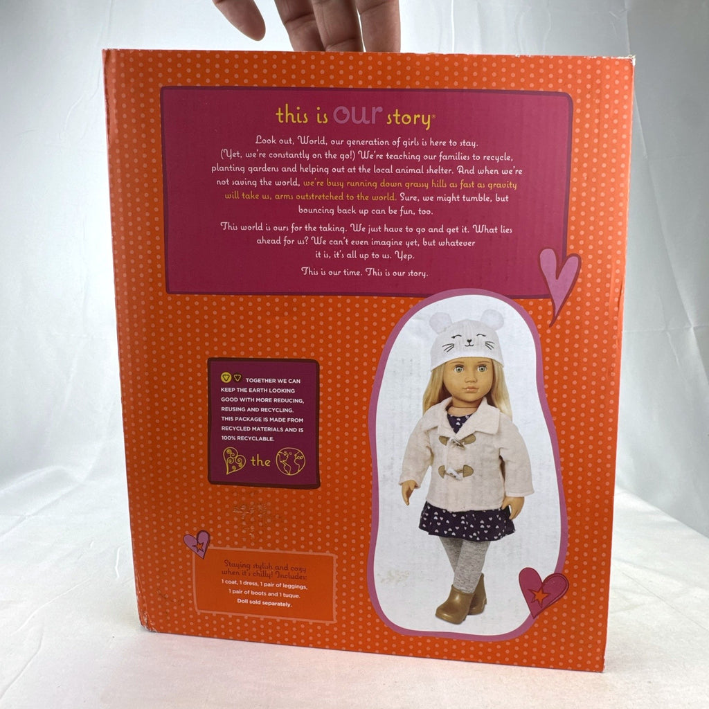 Our Generation Cheerfully Chilly 5-piece winter doll outfit set in original packaging for 18-inch dolls