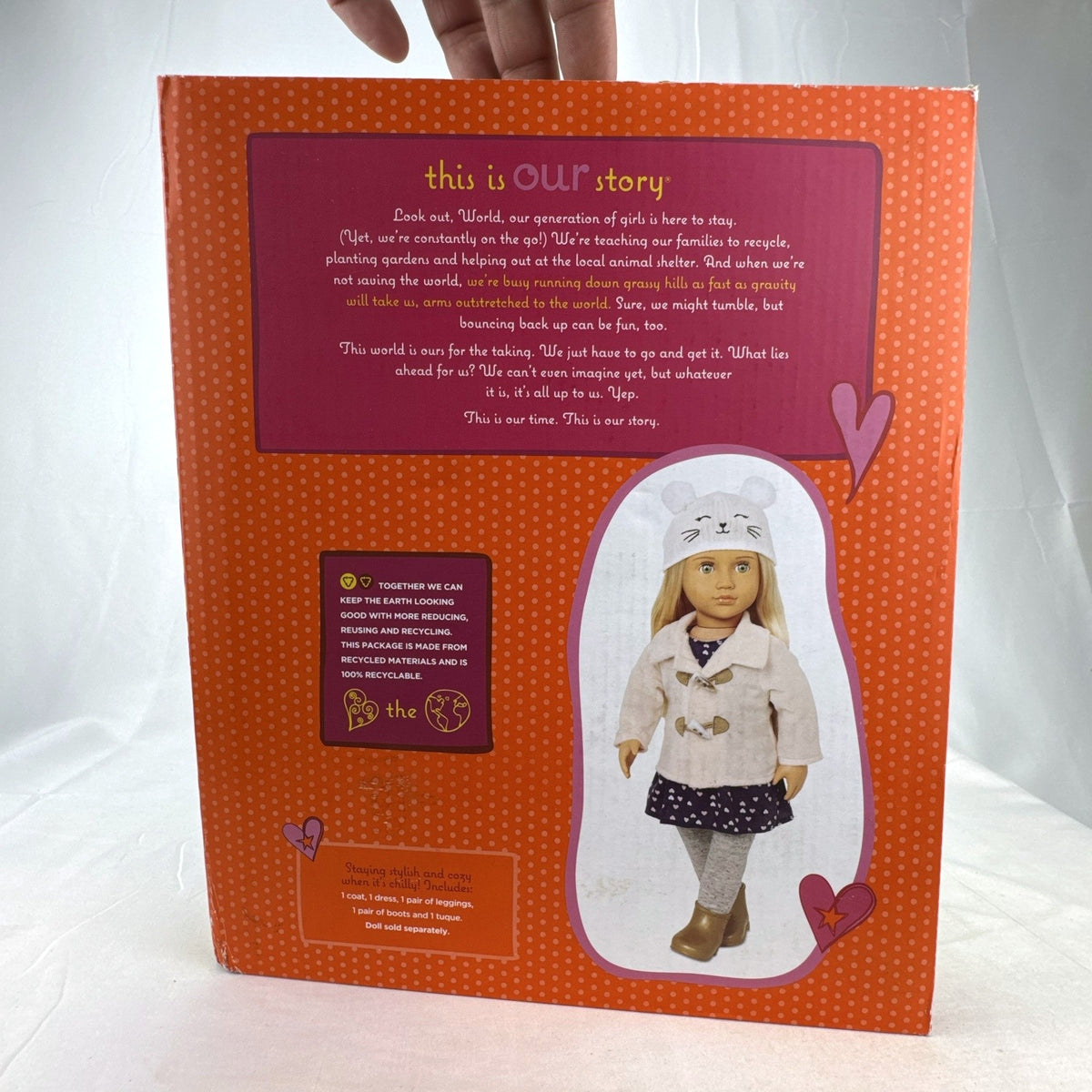 Our Generation Cheerfully Chilly 5-piece winter doll outfit set in original packaging for 18-inch dolls