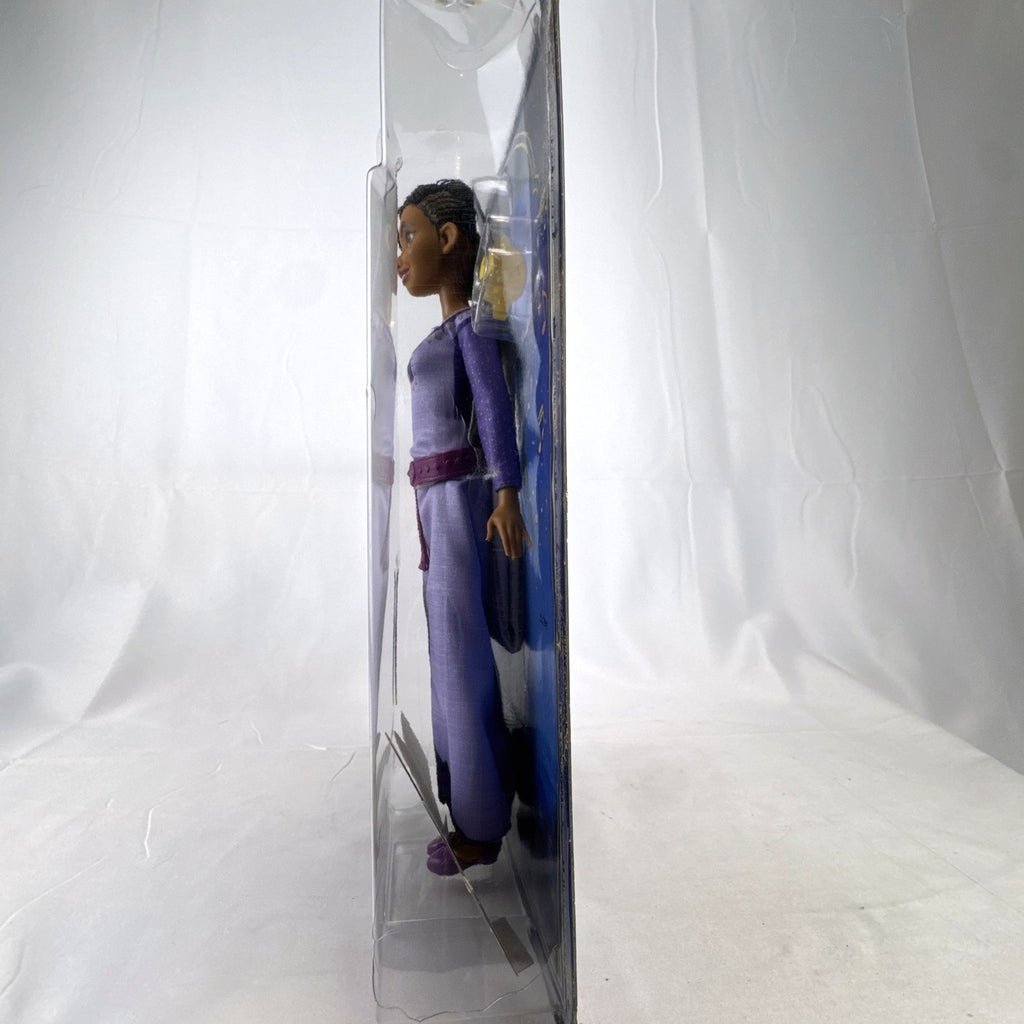 Mattel Disney Wish singing Asha doll in purple dress with companion Star figure in original packaging