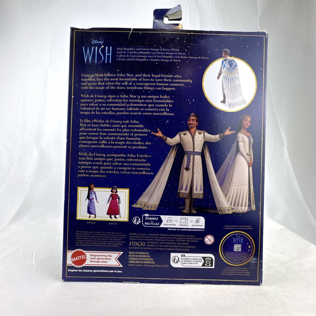Mattel Disney Wish King Magnifico and Queen Amaya 12-inch fashion doll 2-pack in original packaging