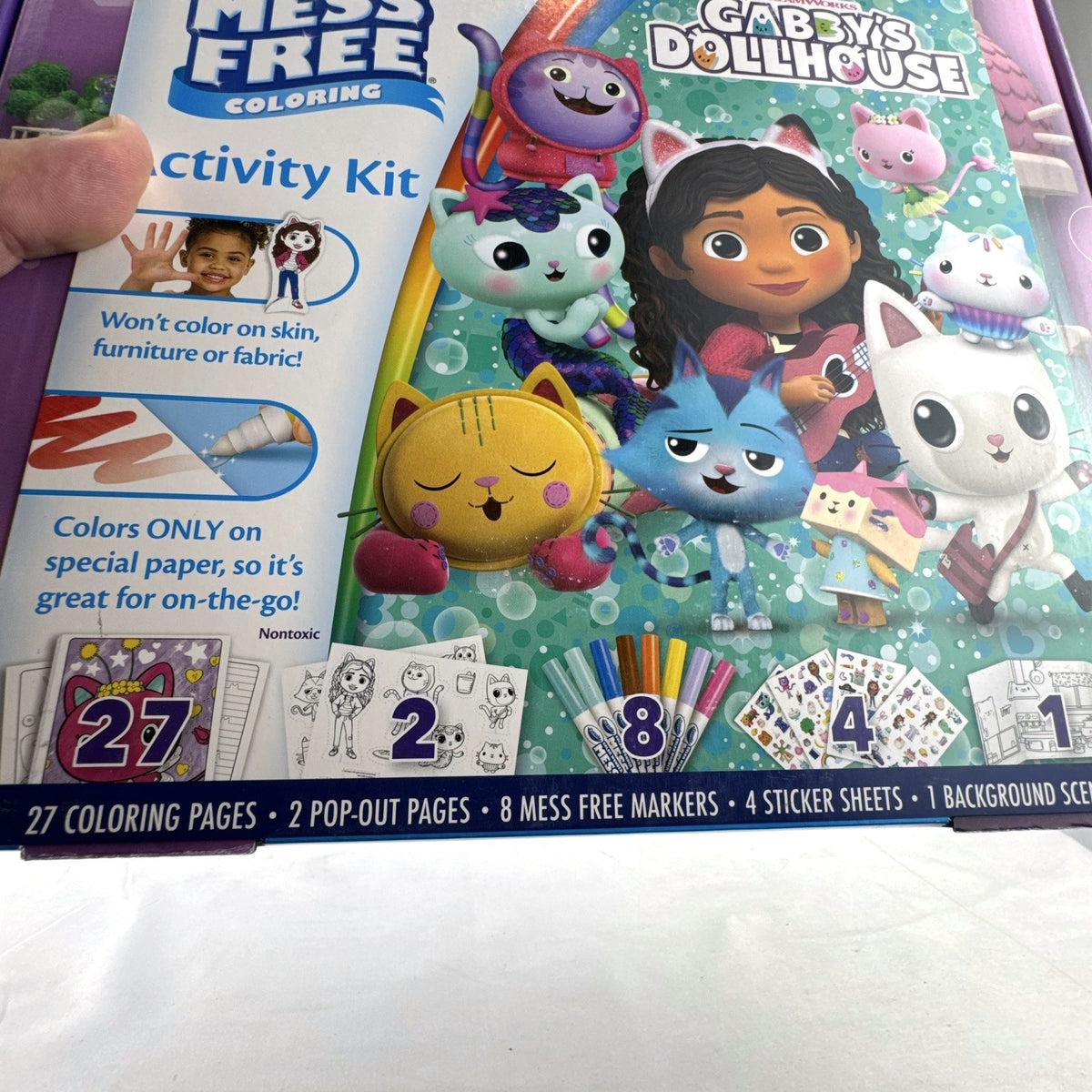 Crayola Color Wonder Gabby's Dollhouse mess-free activity kit box with coloring sheets and markers