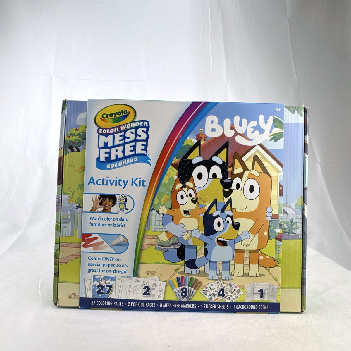 Crayola Bluey Color Wonder mess-free activity kit box with markers and coloring pages