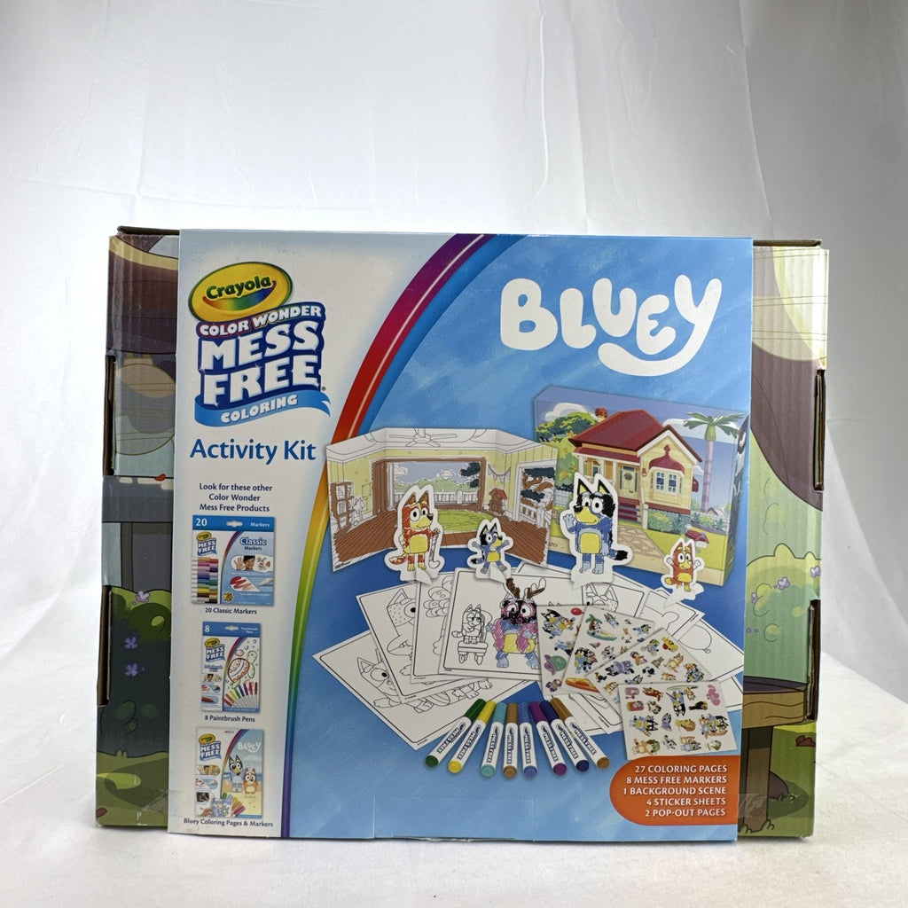 Crayola Bluey Color Wonder mess-free activity kit box with markers and coloring pages