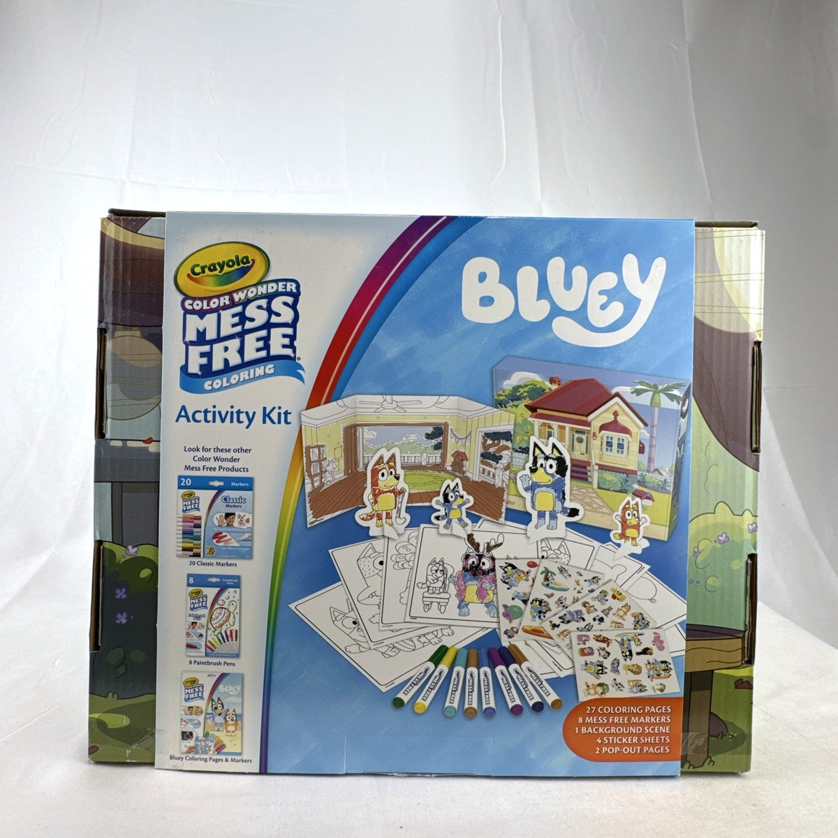 Crayola Bluey Color Wonder mess-free activity kit box with markers and coloring pages